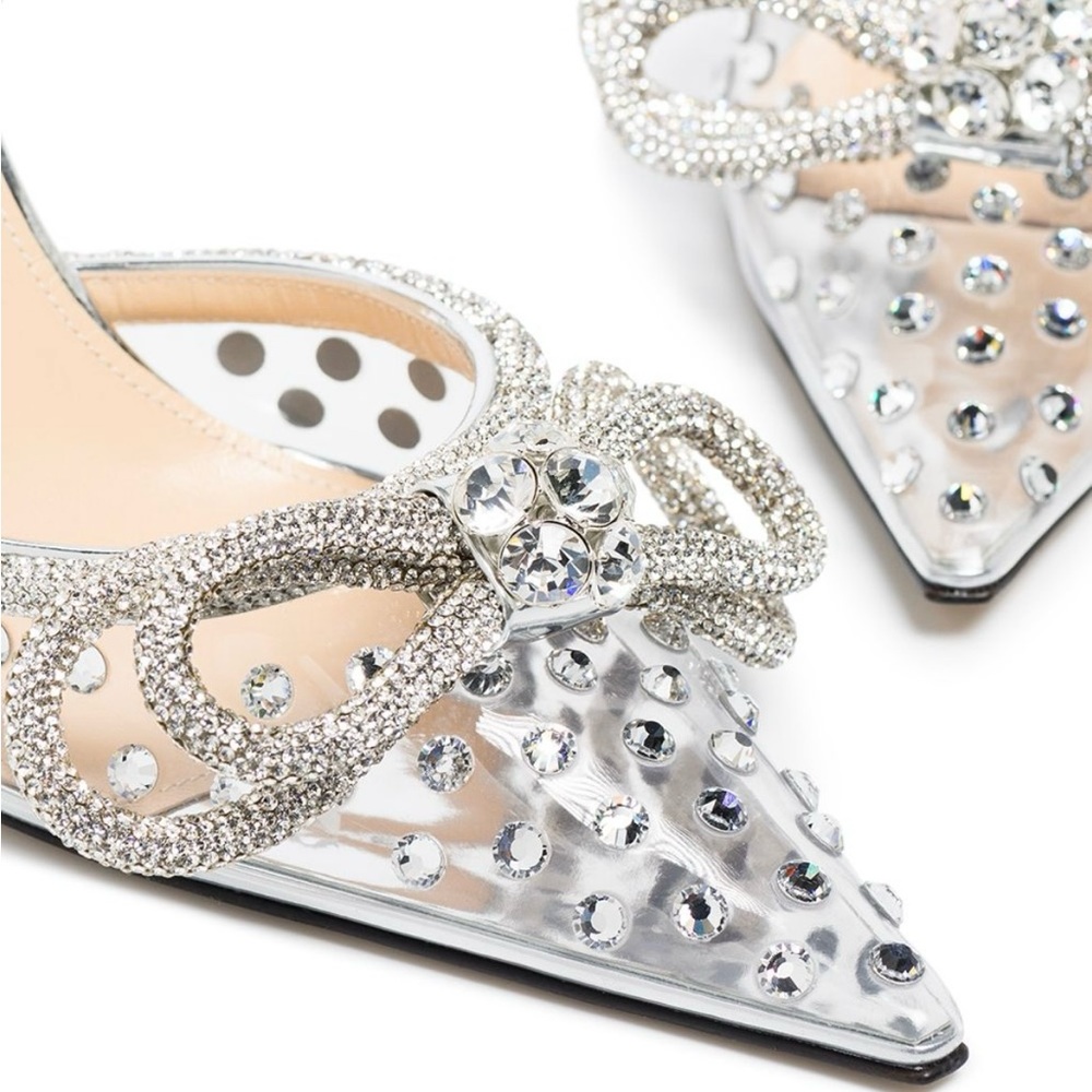 Mach & Mach double bow 100mm crystal heel, worn twice